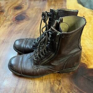 Frye Tyler Men's Boots Double Zip Leather Shoes Lace Up Men's 7
